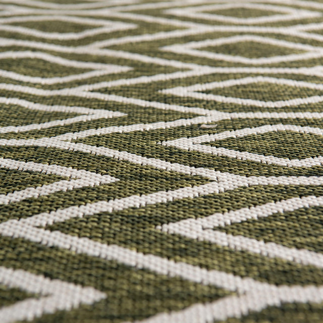 Green 4' 1 x 4' 1 Jill Zarin Outdoor Round Area Rug Weather Resistant for Patio, Deck, Terrace, Balcony, Porch Durable 100% Polypropylene Carpet for Outside for Sale at Rug Engine