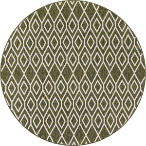 Green 6' 7 x 6' 7 Jill Zarin Outdoor Round Area Rug Weather Resistant for Patio, Deck, Terrace, Balcony, Porch Durable 100% Polypropylene Carpet for Outside for Sale at Rug Engine