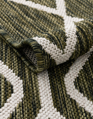Green 4' 1 x 6' 1 Jill Zarin Outdoor Rectangle Area Rug Weather Resistant for Patio, Deck, Terrace, Balcony, Porch Durable 100% Polypropylene Carpet for Outside for Sale at Rug Engine
