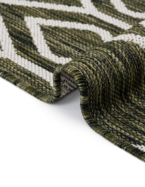 Green 4' 1 x 6' 1 Jill Zarin Outdoor Rectangle Area Rug Weather Resistant for Patio, Deck, Terrace, Balcony, Porch Durable 100% Polypropylene Carpet for Outside for Sale at Rug Engine