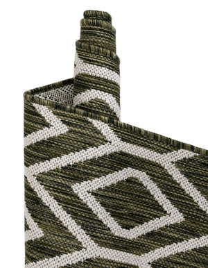 Green 4' 1 x 6' 1 Jill Zarin Outdoor Rectangle Area Rug Weather Resistant for Patio, Deck, Terrace, Balcony, Porch Durable 100% Polypropylene Carpet for Outside for Sale at Rug Engine
