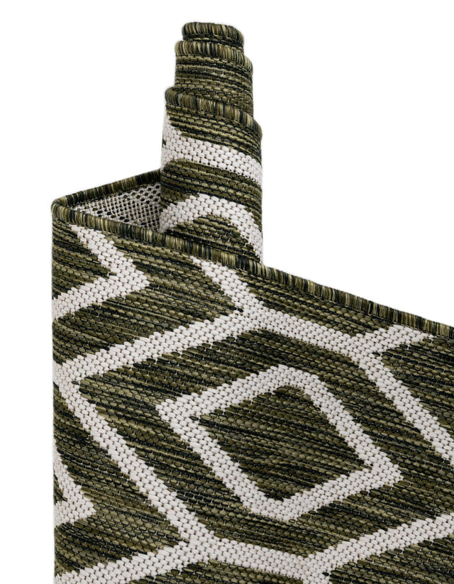 Green 4' 1 x 6' 1 Jill Zarin Outdoor Rectangle Area Rug Weather Resistant for Patio, Deck, Terrace, Balcony, Porch Durable 100% Polypropylene Carpet for Outside for Sale at Rug Engine