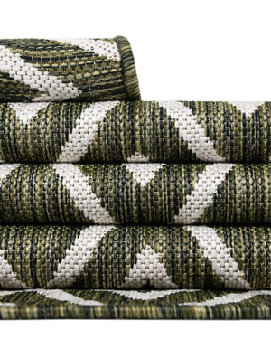 Green 7' 1 x 10' Jill Zarin Outdoor Rectangle Area Rug Weather Resistant for Patio, Deck, Terrace, Balcony, Porch Durable 100% Polypropylene Carpet for Outside for Sale at Rug Engine