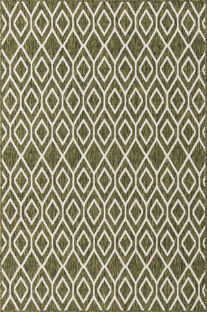 Green 4' 1 x 6' 1 Jill Zarin Outdoor Rectangle Area Rug Weather Resistant for Patio, Deck, Terrace, Balcony, Porch Durable 100% Polypropylene Carpet for Outside for Sale at Rug Engine