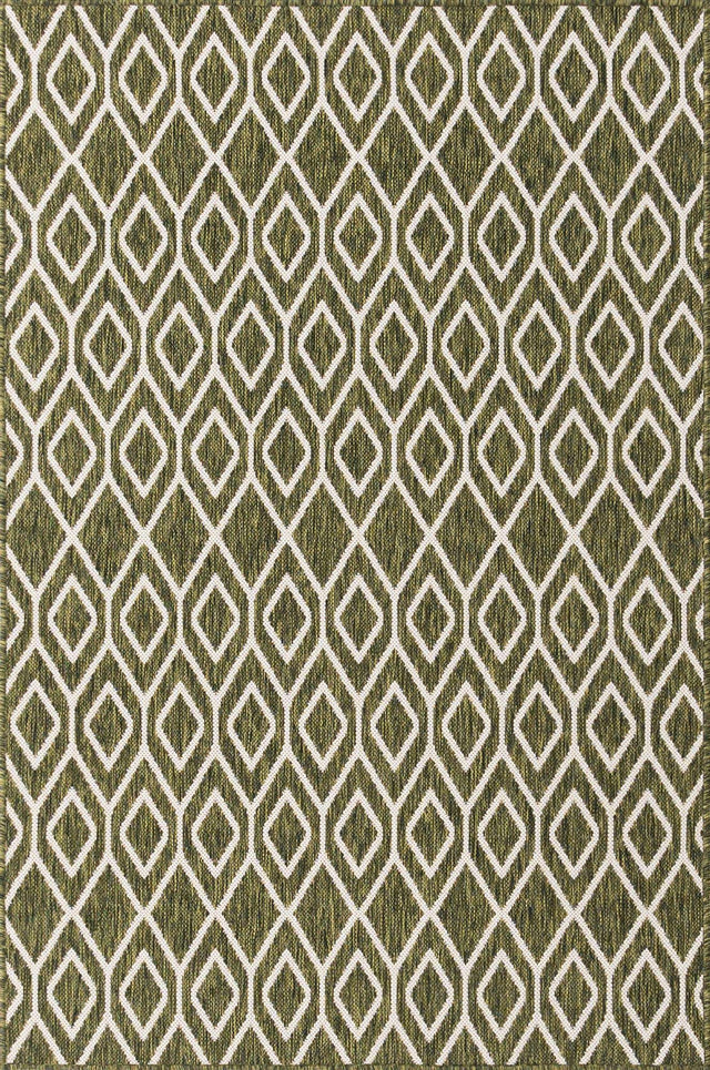 Green 4' 1 x 6' 1 Jill Zarin Outdoor Rectangle Area Rug Weather Resistant for Patio, Deck, Terrace, Balcony, Porch Durable 100% Polypropylene Carpet for Outside for Sale at Rug Engine