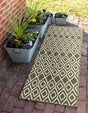 Green 2' x 8' Jill Zarin Outdoor Runner Area Rug Weather Resistant for Patio, Deck, Terrace, Balcony, Porch Durable 100% Polypropylene Carpet for Outside for Sale at Rug Engine