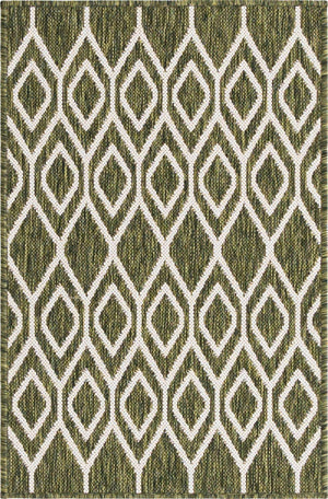Green 2' x 3' 1 Jill Zarin Outdoor Rectangle Area Rug Weather Resistant for Patio, Deck, Terrace, Balcony, Porch Durable 100% Polypropylene Carpet for Outside for Sale at Rug Engine