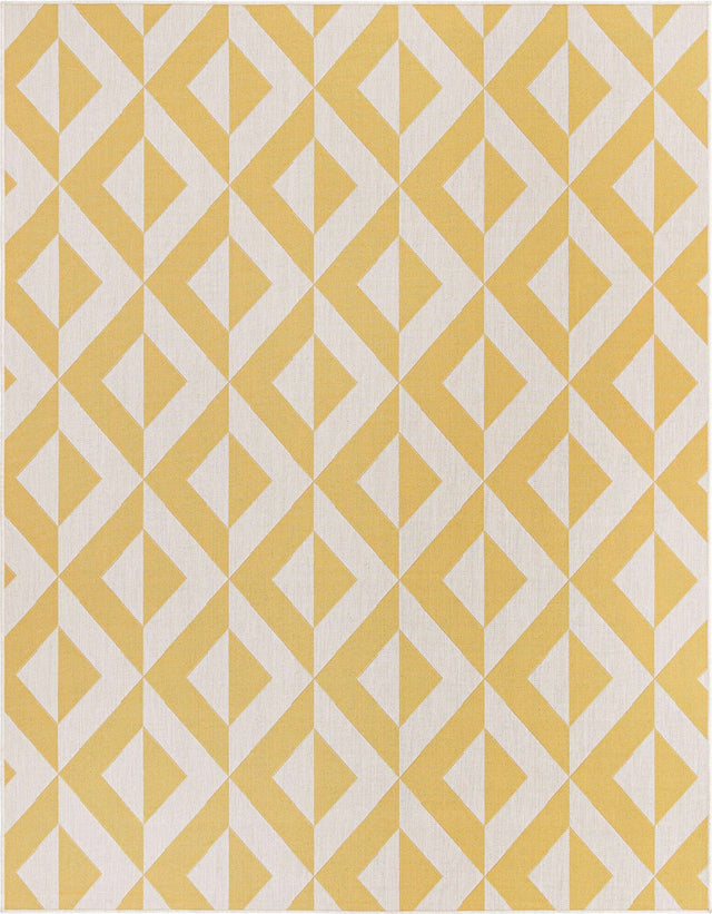 Yellow 7' 10 x 10' Jill Zarin Outdoor Rectangle Area Rug Weather Resistant for Patio, Deck, Terrace, Balcony, Porch Durable 100% Polypropylene Carpet for Outside for Sale at Rug Engine
