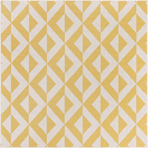 Yellow 7' 10 x 7' 10 Jill Zarin Outdoor Square Area Rug Weather Resistant for Patio, Deck, Terrace, Balcony, Porch Durable 100% Polypropylene Carpet for Outside for Sale at Rug Engine