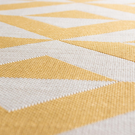 Yellow 4' 1 x 4' 1 Jill Zarin Outdoor Round Area Rug Weather Resistant for Patio, Deck, Terrace, Balcony, Porch Durable 100% Polypropylene Carpet for Outside for Sale at Rug Engine