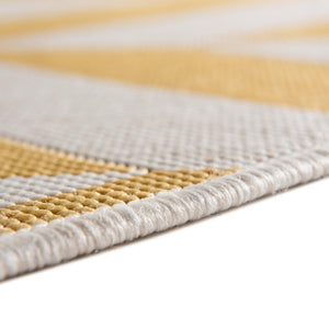 Yellow 6' 7 x 6' 7 Jill Zarin Outdoor Round Area Rug Weather Resistant for Patio, Deck, Terrace, Balcony, Porch Durable 100% Polypropylene Carpet for Outside for Sale at Rug Engine
