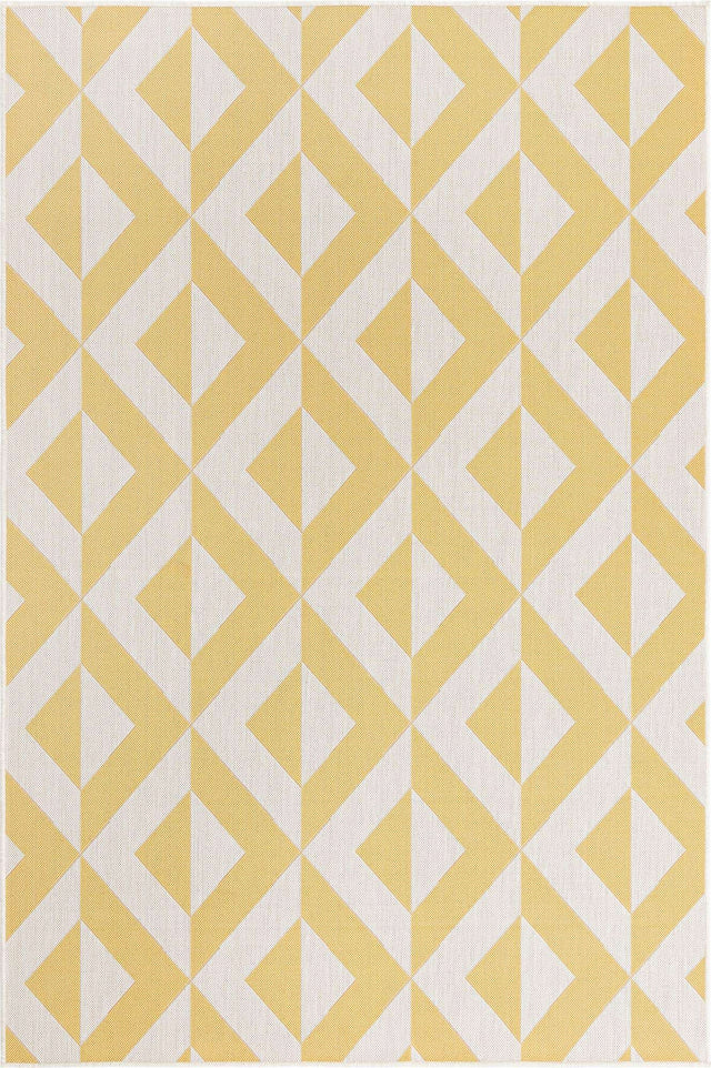 Yellow 6' 1 x 9' Jill Zarin Outdoor Rectangle Area Rug Weather Resistant for Patio, Deck, Terrace, Balcony, Porch Durable 100% Polypropylene Carpet for Outside for Sale at Rug Engine