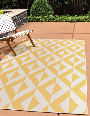 Yellow 2' x 3' 1 Jill Zarin Outdoor Rectangle Area Rug Weather Resistant for Patio, Deck, Terrace, Balcony, Porch Durable 100% Polypropylene Carpet for Outside for Sale at Rug Engine