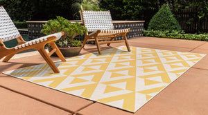 Yellow 2' x 3' 1 Jill Zarin Outdoor Rectangle Area Rug Weather Resistant for Patio, Deck, Terrace, Balcony, Porch Durable 100% Polypropylene Carpet for Outside for Sale at Rug Engine