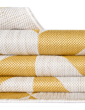 Yellow 7' 1 x 10' Jill Zarin Outdoor Rectangle Area Rug Weather Resistant for Patio, Deck, Terrace, Balcony, Porch Durable 100% Polypropylene Carpet for Outside for Sale at Rug Engine