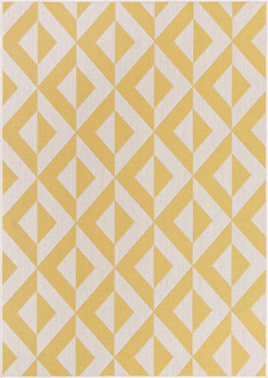 Yellow 5' 3 x 8' Jill Zarin Outdoor Rectangle Area Rug Weather Resistant for Patio, Deck, Terrace, Balcony, Porch Durable 100% Polypropylene Carpet for Outside for Sale at Rug Engine
