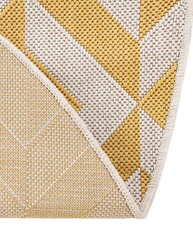 Yellow 5' 3 x 8' Jill Zarin Outdoor Oval Area Rug Weather Resistant for Patio, Deck, Terrace, Balcony, Porch Durable 100% Polypropylene Carpet for Outside for Sale at Rug Engine