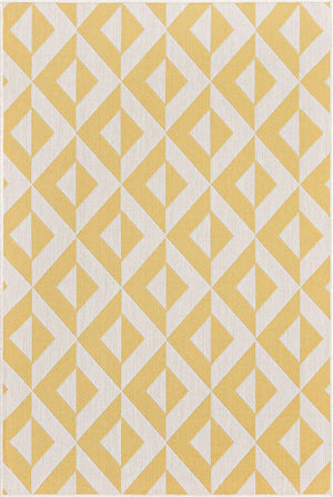 Yellow 4' 1 x 6' 1 Jill Zarin Outdoor Rectangle Area Rug Weather Resistant for Patio, Deck, Terrace, Balcony, Porch Durable 100% Polypropylene Carpet for Outside for Sale at Rug Engine