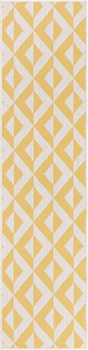Yellow 2' x 8' Jill Zarin Outdoor Runner Area Rug Weather Resistant for Patio, Deck, Terrace, Balcony, Porch Durable 100% Polypropylene Carpet for Outside for Sale at Rug Engine