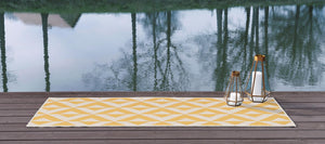 Yellow 2' x 6' 1 Jill Zarin Outdoor Runner Area Rug Weather Resistant for Patio, Deck, Terrace, Balcony, Porch Durable 100% Polypropylene Carpet for Outside for Sale at Rug Engine
