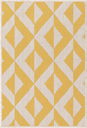 Yellow 2' x 3' 1 Jill Zarin Outdoor Rectangle Area Rug Weather Resistant for Patio, Deck, Terrace, Balcony, Porch Durable 100% Polypropylene Carpet for Outside for Sale at Rug Engine