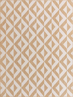Beige 9' x 12' Jill Zarin Outdoor Rectangle Area Rug Weather Resistant for Patio, Deck, Terrace, Balcony, Porch Durable 100% Polypropylene Carpet for Outside for Sale at Rug Engine