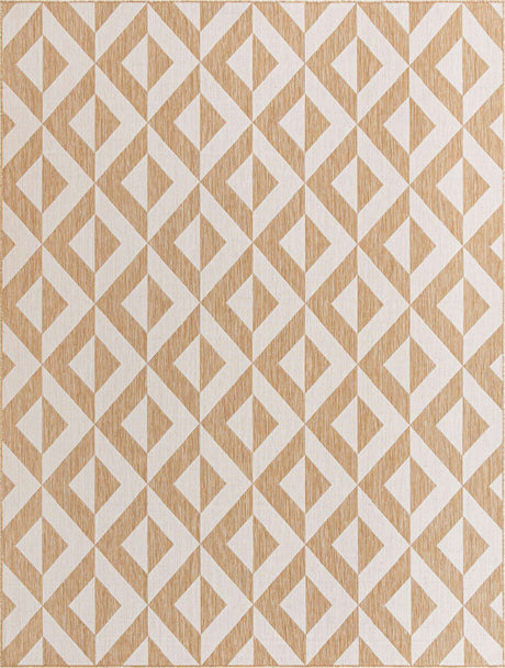 Beige 9' x 12' Jill Zarin Outdoor Rectangle Area Rug Weather Resistant for Patio, Deck, Terrace, Balcony, Porch Durable 100% Polypropylene Carpet for Outside for Sale at Rug Engine