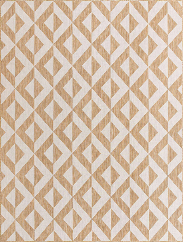 Beige 9' x 12' Jill Zarin Outdoor Rectangle Area Rug Weather Resistant for Patio, Deck, Terrace, Balcony, Porch Durable 100% Polypropylene Carpet for Outside for Sale at Rug Engine