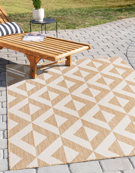 Beige 9' x 12' Jill Zarin Outdoor Rectangle Area Rug Weather Resistant for Patio, Deck, Terrace, Balcony, Porch Durable 100% Polypropylene Carpet for Outside for Sale at Rug Engine