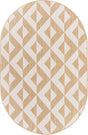 Beige 5' 3 x 8' Jill Zarin Outdoor Oval Area Rug Weather Resistant for Patio, Deck, Terrace, Balcony, Porch Durable 100% Polypropylene Carpet for Outside for Sale at Rug Engine