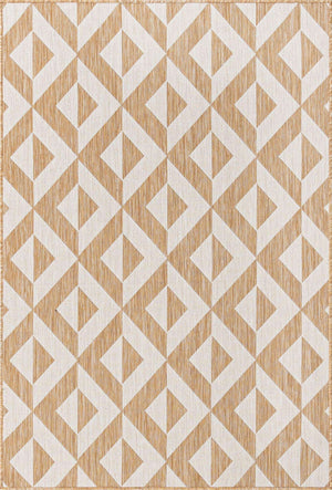 Beige 4' 1 x 6' 1 Jill Zarin Outdoor Rectangle Area Rug Weather Resistant for Patio, Deck, Terrace, Balcony, Porch Durable 100% Polypropylene Carpet for Outside for Sale at Rug Engine