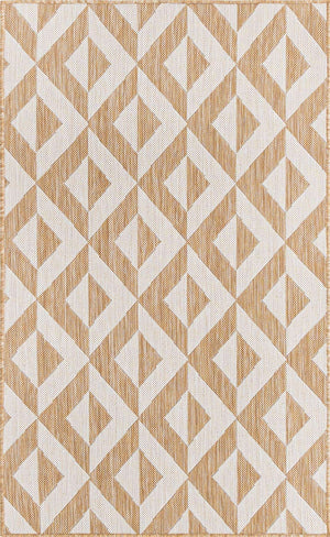 Beige 3' 1 x 5' 3 Jill Zarin Outdoor Rectangle Area Rug Weather Resistant for Patio, Deck, Terrace, Balcony, Porch Durable 100% Polypropylene Carpet for Outside for Sale at Rug Engine