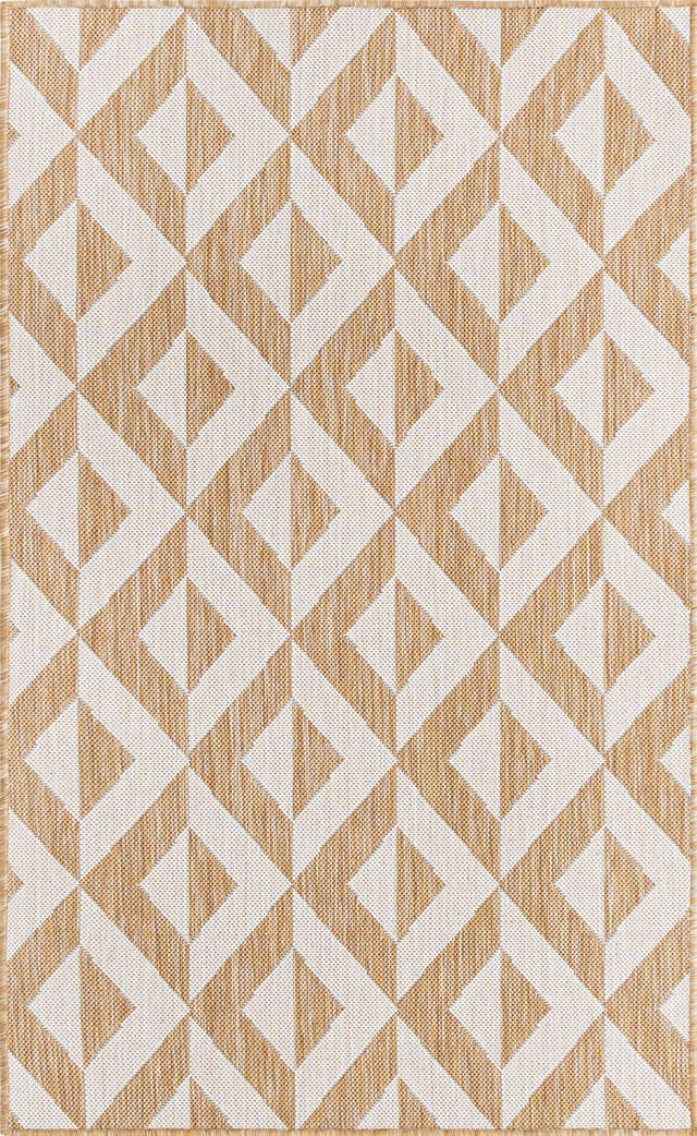 Beige 3' 1 x 5' 3 Jill Zarin Outdoor Rectangle Area Rug Weather Resistant for Patio, Deck, Terrace, Balcony, Porch Durable 100% Polypropylene Carpet for Outside for Sale at Rug Engine