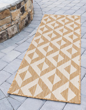 Beige 2' x 8' Jill Zarin Outdoor Runner Area Rug Weather Resistant for Patio, Deck, Terrace, Balcony, Porch Durable 100% Polypropylene Carpet for Outside for Sale at Rug Engine