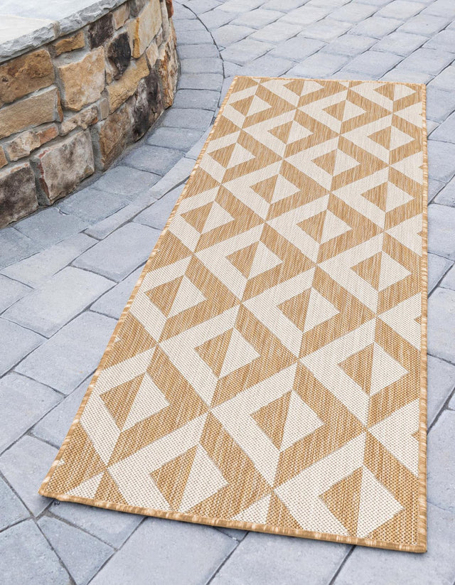 Beige 2' x 8' Jill Zarin Outdoor Runner Area Rug Weather Resistant for Patio, Deck, Terrace, Balcony, Porch Durable 100% Polypropylene Carpet for Outside for Sale at Rug Engine