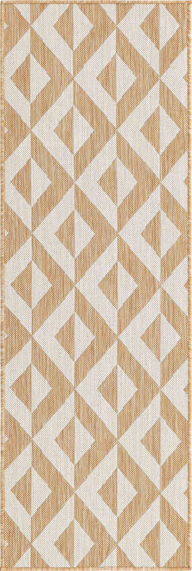 Beige 2' x 6' 1 Jill Zarin Outdoor Runner Area Rug Weather Resistant for Patio, Deck, Terrace, Balcony, Porch Durable 100% Polypropylene Carpet for Outside for Sale at Rug Engine