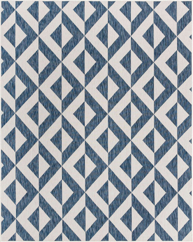Blue 7' 10 x 10' Jill Zarin Outdoor Rectangle Area Rug Weather Resistant for Patio, Deck, Terrace, Balcony, Porch Durable 100% Polypropylene Carpet for Outside for Sale at Rug Engine