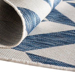 Blue 6' 7 x 6' 7 Jill Zarin Outdoor Round Area Rug Weather Resistant for Patio, Deck, Terrace, Balcony, Porch Durable 100% Polypropylene Carpet for Outside for Sale at Rug Engine