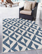 Blue 9' x 12' Jill Zarin Outdoor Rectangle Rug