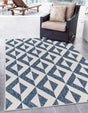 Blue 3' 1 x 5' 3 Jill Zarin Outdoor Rectangle Area Rug Weather Resistant for Patio, Deck, Terrace, Balcony, Porch Durable 100% Polypropylene Carpet for Outside for Sale at Rug Engine
