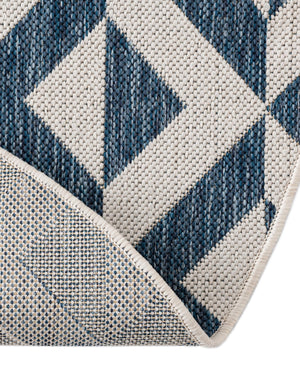 Blue 5' 3 x 8' Jill Zarin Outdoor Oval Area Rug Weather Resistant for Patio, Deck, Terrace, Balcony, Porch Durable 100% Polypropylene Carpet for Outside for Sale at Rug Engine