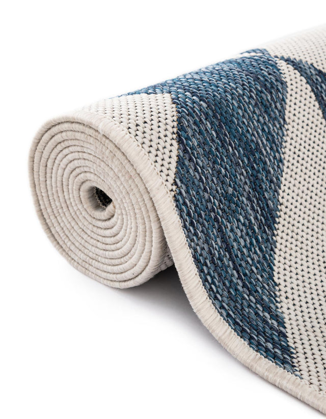 Blue 5' 3 x 8' Jill Zarin Outdoor Oval Area Rug Weather Resistant for Patio, Deck, Terrace, Balcony, Porch Durable 100% Polypropylene Carpet for Outside for Sale at Rug Engine