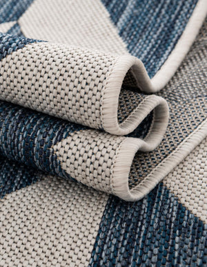 Blue 5' 3 x 8' Jill Zarin Outdoor Oval Area Rug Weather Resistant for Patio, Deck, Terrace, Balcony, Porch Durable 100% Polypropylene Carpet for Outside for Sale at Rug Engine
