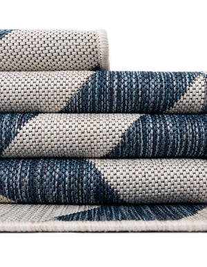 Blue 5' 3 x 8' Jill Zarin Outdoor Oval Area Rug Weather Resistant for Patio, Deck, Terrace, Balcony, Porch Durable 100% Polypropylene Carpet for Outside for Sale at Rug Engine