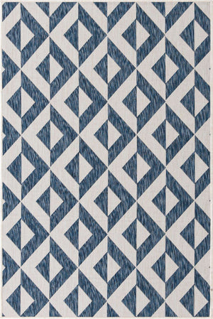 Blue 4' 1 x 6' 1 Jill Zarin Outdoor Rectangle Area Rug Weather Resistant for Patio, Deck, Terrace, Balcony, Porch Durable 100% Polypropylene Carpet for Outside for Sale at Rug Engine