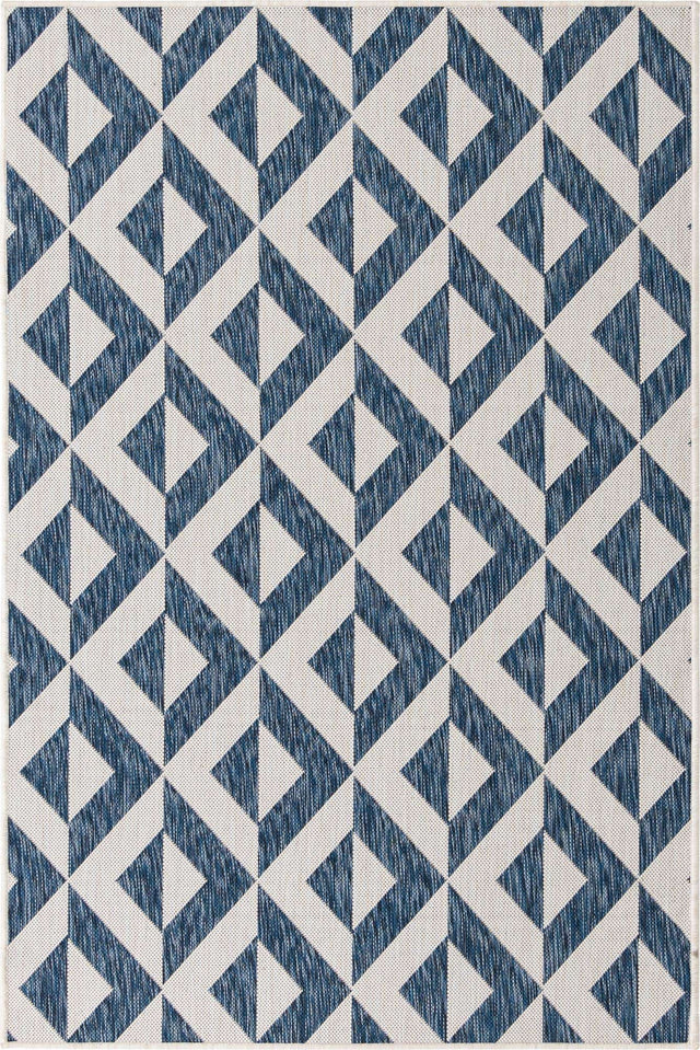 Blue 4' 1 x 6' 1 Jill Zarin Outdoor Rectangle Area Rug Weather Resistant for Patio, Deck, Terrace, Balcony, Porch Durable 100% Polypropylene Carpet for Outside for Sale at Rug Engine