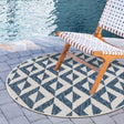 Blue 4' 1 x 4' 1 Jill Zarin Outdoor Round Area Rug Weather Resistant for Patio, Deck, Terrace, Balcony, Porch Durable 100% Polypropylene Carpet for Outside for Sale at Rug Engine