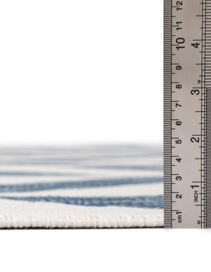 Blue 6' 7 x 6' 7 Jill Zarin Outdoor Round Area Rug Weather Resistant for Patio, Deck, Terrace, Balcony, Porch Durable 100% Polypropylene Carpet for Outside for Sale at Rug Engine