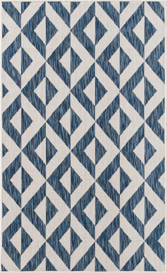 Blue 3' 1 x 5' 3 Jill Zarin Outdoor Rectangle Area Rug Weather Resistant for Patio, Deck, Terrace, Balcony, Porch Durable 100% Polypropylene Carpet for Outside for Sale at Rug Engine