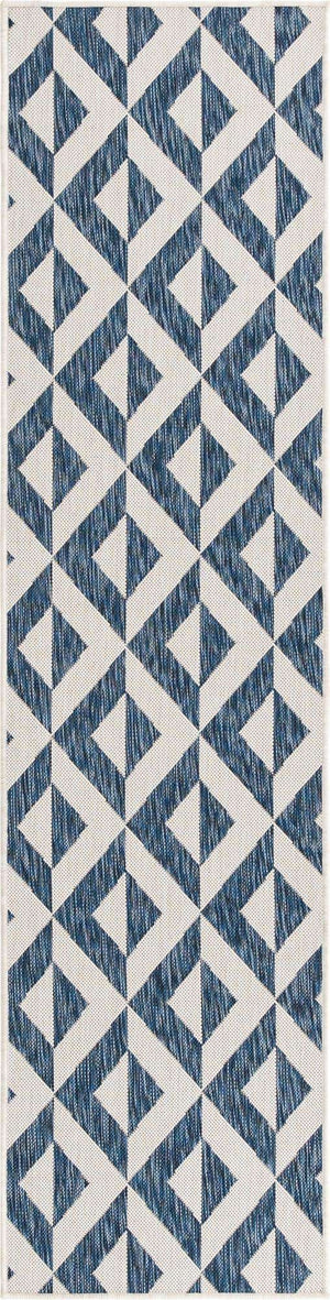 Blue 2' x 8' Jill Zarin Outdoor Runner Area Rug Weather Resistant for Patio, Deck, Terrace, Balcony, Porch Durable 100% Polypropylene Carpet for Outside for Sale at Rug Engine